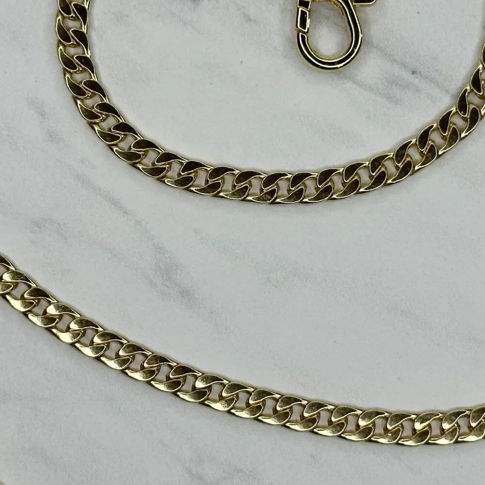Gold Tone Skinny Flat Chain Link Purse Handbag Replacement Strap 46